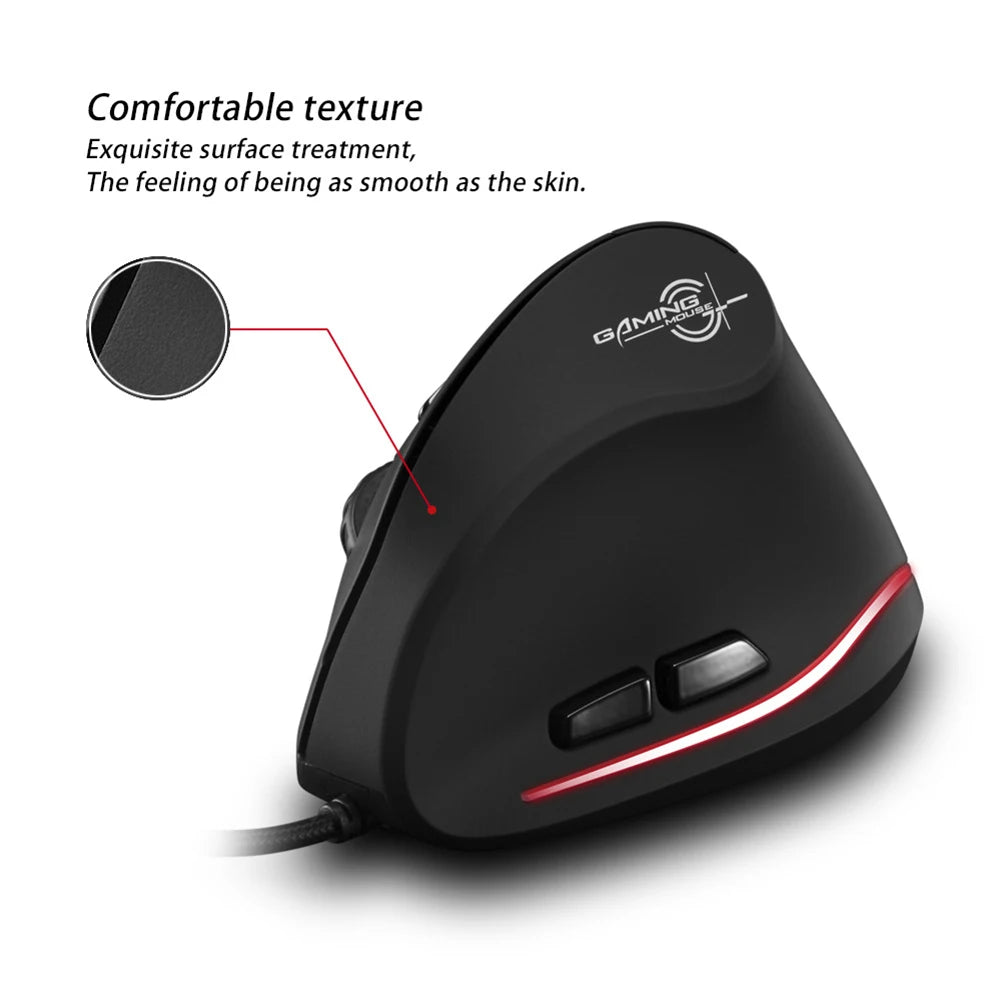 ZELOTES T20 Laptop Computer Ergonomic Mice Silent Wired Vertical Rechargeable Ergonomic 3200 DPI USB Optical Mouse