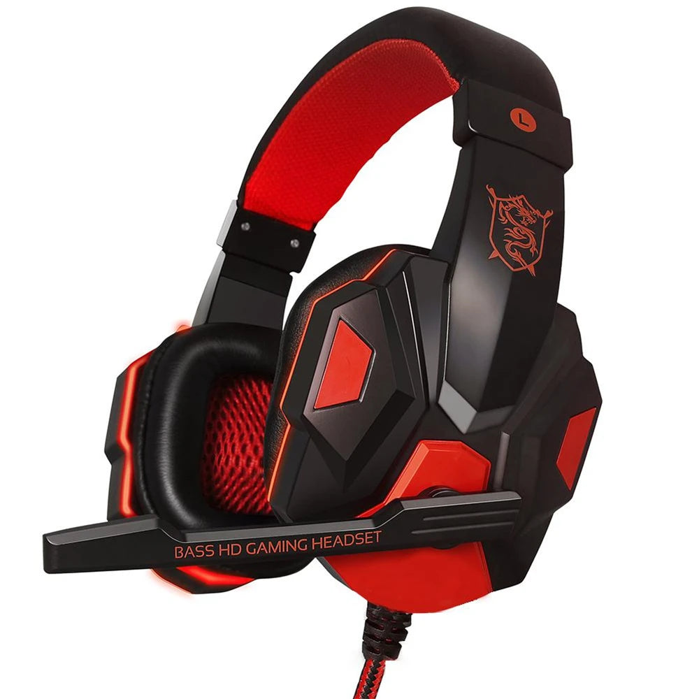 Wired Gaming Headsets With 120° Adjustable Noise Cancelling Microphone PC Gamer Headphones For PS4/PS5/Xbox Smartphone Laptop
