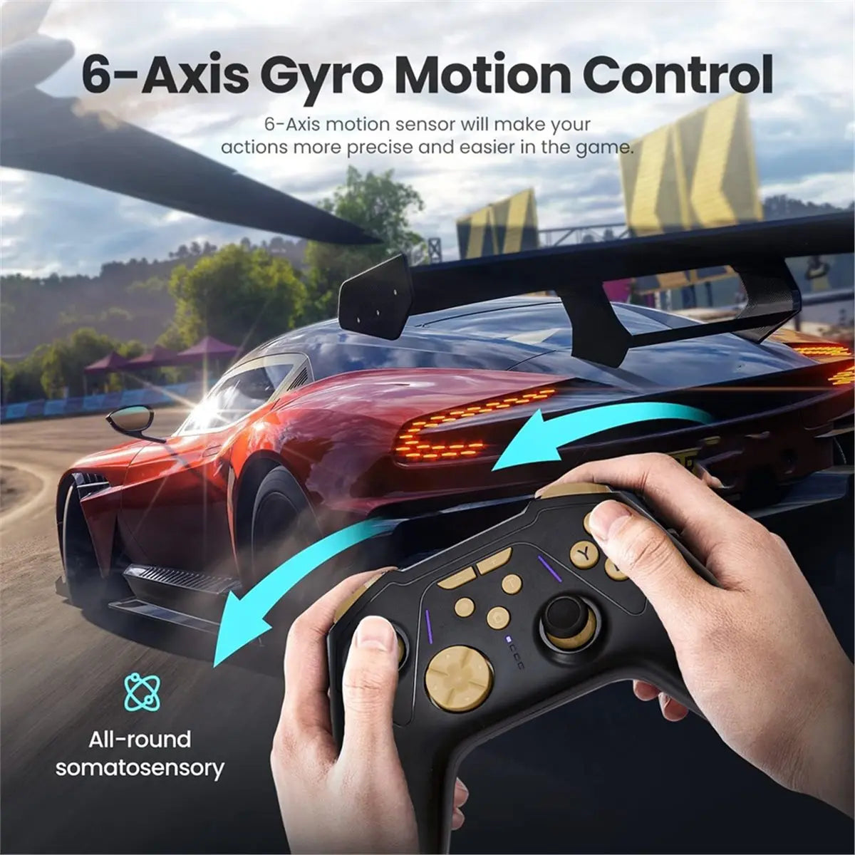 Wireless Gamepad for Switch 2 NS/PC/Android/IOS,Hall Effect Trigger Gaming Controller with Six Motion Sensing White