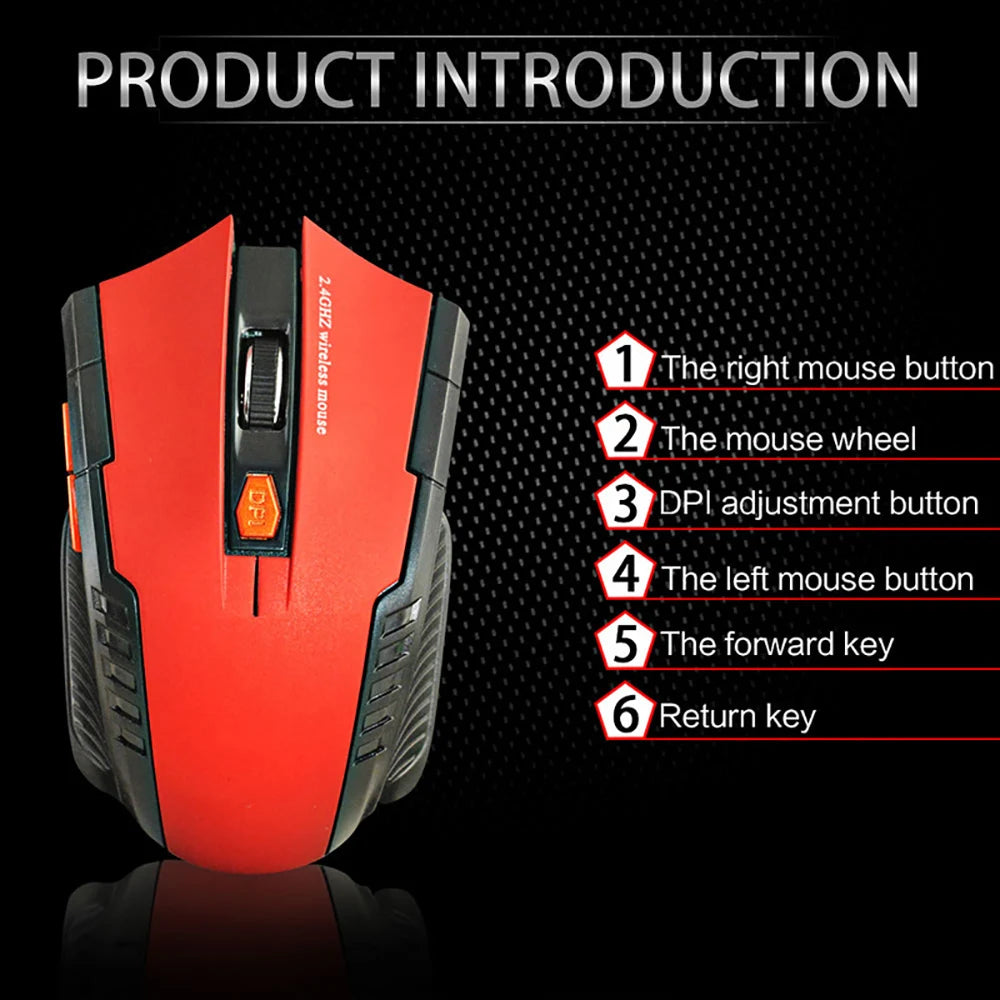 2.4GHz Wireless Mouse Optical Mice Mouse Gaming with USB Receiver Gamer 6D Wireless Mouse For Computer Laptop Accessories